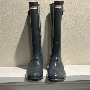 Hunter Rain Boots - Size 9 - Graphite Grey - Good Used Condition